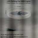 20" Ceiling Fans with Lights and Remote,Dimmable,6-Speed,Bright | 20" Flush Mount,5-100% Dim 3K/4.5K/6.5K Bright LED,Night Light & Memory,Remote/App,6 Quiet Speeds,Reversible,Easy Install