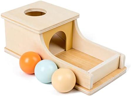 Busy edition Montessori Toys for Babies 6-12 Months Object Permanence Box Wooden Ball Drop Toy Play for 6 Month 1 2 3 Year Old Toddlers Infant Early Age Toy