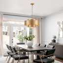 20 Brushed Brass Modern Chandelier Classic 3 Round Metal Pendant Light Contemporary Adjustable Industrial Pendant Light for Dining Room Kitchen Island Living Room Bedroom, UL Listed