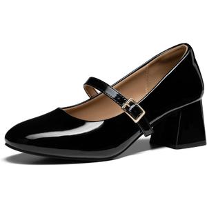 Trary Mary Jane Shoes Women, Chunky Mary Janes Heels for Women Shoes Dressy Casual, Dress Shoes for Women Block Heels Closed Toe Mary Jane Pumps (8, Black)