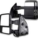 A-Premium Pair (2) Front Power Door Mirror Compatible with Ford F250 F350 F450 F550 Super Duty 2008-2016 - Heated Manual Folding Black Outside Rear View Mirror