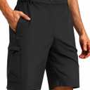 Men's 9" Hiking Cargo Shorts Quick Dry Stretch for Outdoor Work Golf Black (Black, XXL)