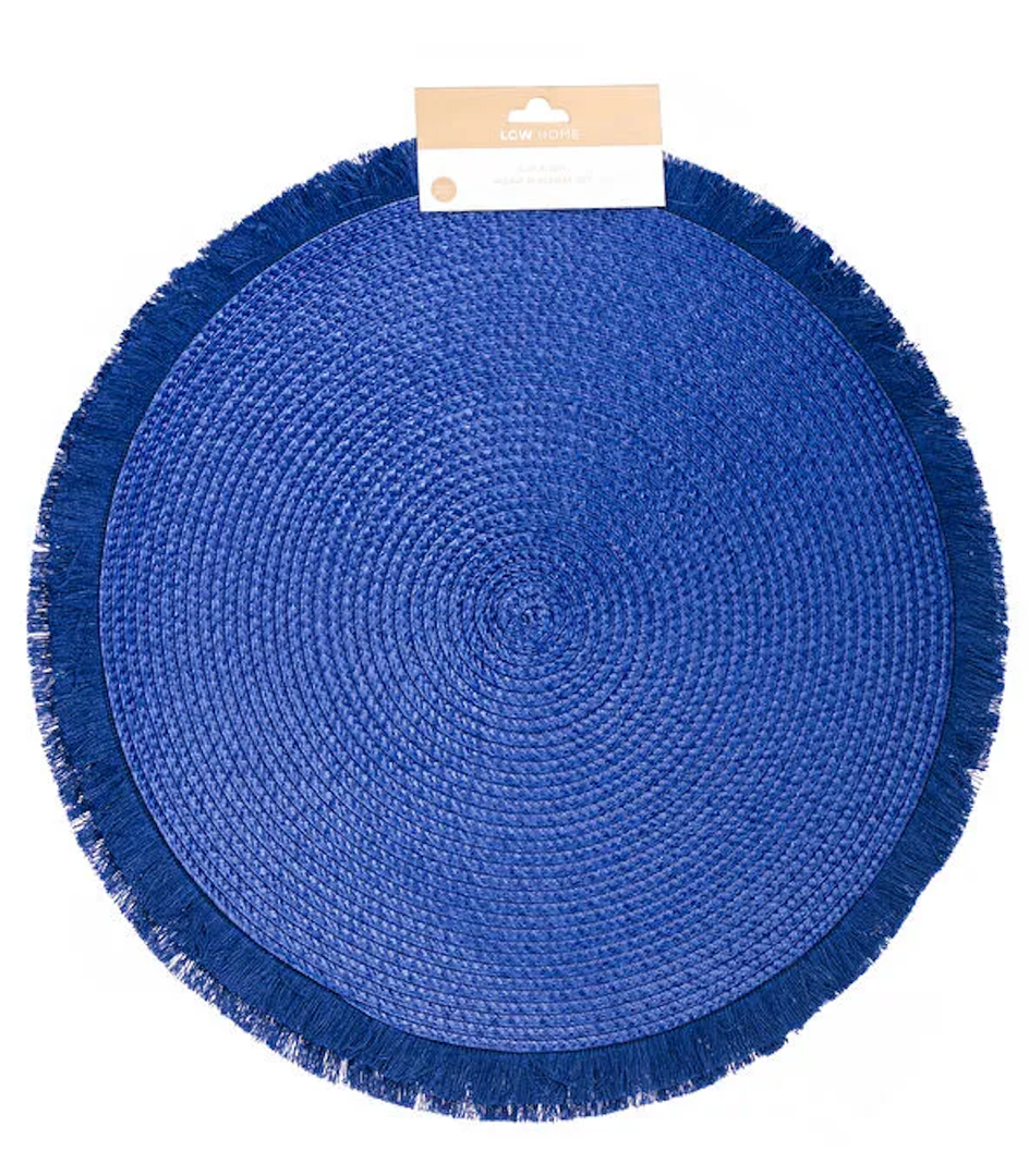 15 Inch Christmas Table Place Mats Set of 3 Shiny Round Woven Placemats for Home Kitchen Dining Decor