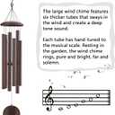 Extra Large Wind Chimes for Outside Deep Tone, Sympathy Memorial Gifts for Loss of Loved One,48" Big Wind Chime w/ 6 Heavy Tuned Aluminum Tubes Outdoor Clearance for Garden,Yard,Patio & Lawn
