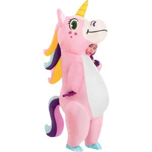 Spooktacular Creations Halloween Kids Inflatable Costume, Full Body Unicorn Blow Up Costume, Unicorn Costumes for Parties (Child (4-6), Pink)