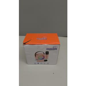 Mini Karaoke Machine, Portable Bluetooth Karaoke Speaker with 2 Wireless Microphones and Party Lights for Kids and Adults, Birthday Gifts for Girls Boys Family Home Party (Black 2 Mics)