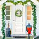 2 x St. Patrick's Day Decorations Wooden Shamrock Door Wreath for Front Door Welcome Sign, St. Patrick's Decor Hanging Sign Farmhouse Outdoor Indoor Shamrock Clover Spring Wall Home Decor
