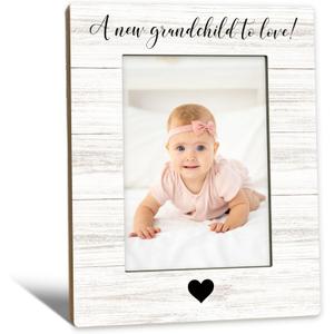 Beliran New Grandparent Gifts Picture Frame 5x7, First Time Grandparent Gifts Photo Frame, Grandparents Baby Announcement, A New Grandchild to Love Wooden Picture Photo Frames for Desk Home Room Decor