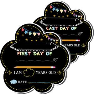 Rsgift Chalkboard First & Last Day of School 11.811.8 Inch, Double Sided Back to School Board, Reusable Kindergarten reschool 1st Grade Decorations Photo Props for Kids/Girls/Boys (Cloud)