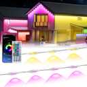 MuliVid 150Ft Permanent Outdoor Lights,Smart RGB Outdoor Lights with Remote APP Control, IP67 Waterproof Outside Light for House for Christmas, Halloween, Holiday, Party, Daily