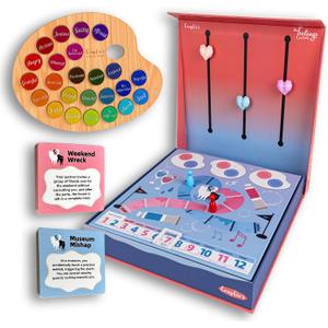 Feelings Palette  Couple Games for Date Night Ideas - Intimacy Relationship - Conversation Starters and Deep Connection Board Game - Question Card Games for 2 Players, Romantic Couple Gifts