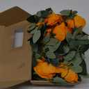 KHOYIME 9 Pack 72 FT Artificial Fall Flower Garland, Fake Orange Roses Vines Silk Flowers Faux Plastic Outdoor Hanging Floral Garland Autumn Decoration for Indoor Table Home Wall Backdrop Room Decor