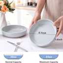LIANYU Pasta Salad Bowls Set, 33oz Large Round Serving Bowls Set of 2, Stoneware Plates for Pasta, Noodle, Fruit, Oven and Dishwasher Safe, Scratch Resistant, Glacier Gray