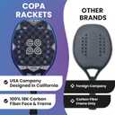 Beach Tennis Racket 18k Carbon Fiber with Padded Bag Copa Jupiter EVA Memory Foam Core, Sand Grit Finish Beach Tennis Paddle ITF Regulation Balls Included., One Size