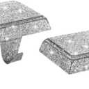 Glitter Christmas Stocking Holders Set Of 2 Metal Mantel Hooks 4.92 X 2.6 In Secure Support For Fireplace Shelf Holiday Decor(silver)