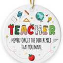 8 x Teacher Ornament 2026 - Teacher Appreciation Ornament for Christmas Tree, Daycare Kindergarten Preschool Teachers Gift, Special Education Thank You Gifts, Thank You Gifts for Teacher