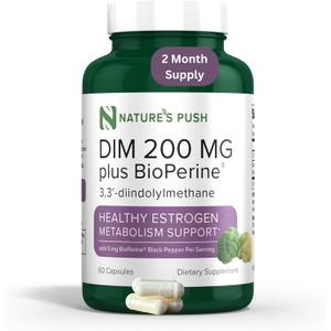 DIM 200mg Estrogen Balance for Women & Men Diindolylmethane Black Pepper for Non-cystic Acne, Hormone Balance, Menopause & Antioxidant Support Vegan Gluten Soy Free Non-GMO USA 2 month supply 60 caps