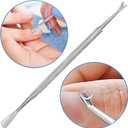 4 x Cuticle Pusher and Cutter - Nail Polish Remover - Stainless Steel Manicure Tool Set -Gel Nail Polish Peeler and Scraper - Nail Care Stick - Pedicure Kit for Fingernail and Toenail