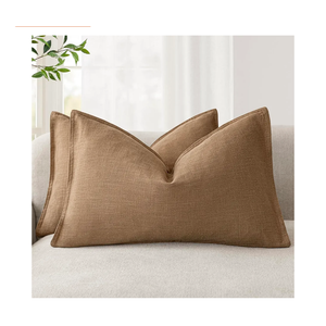 MIULEE Pack of 2 Coco Brown Pillow Covers 12x20 Inch Decorative Couch Throw Pillow Covers Linen Cushion Covers Set Modern Farmhouse Home Decor for Sofa Living Room Bed