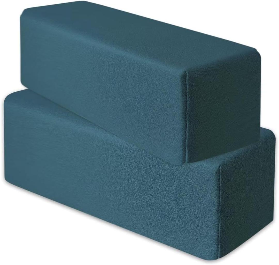 2 Pack Couch Arm Rest Pillow, Leatharie Waterproof Cover, High Density Foam Armrest Cushion, Headboard Cushion Elbow Support for Sofa Bed and Armchair,Sapphire,6x6x20in (5.9x5.9x19.7 In)