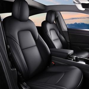 AOMSAZTO Car Seat Cover for Tesla Model Y 2020 2021 2022 2023 2024 - Full Set Faux Leather Seat Covers (Black) AOMSAZTO Car Seat Cover for Tesla Model Y 2020 2021 2022 2023 2024 - Full Set Faux Leather Seat Covers (Black)