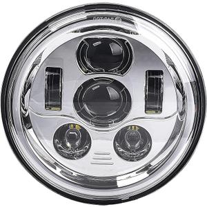 7 Inch LED Motorcycle Headlight Compatible with Harley Davidson Street Glide Road King Electra Glide Fat Boy Heritage Softail Deluxe Ultra Limited Classic Switchback Projector LED Headlamp (Chrome)