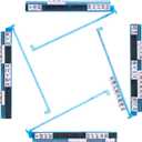 Mahjong Racks with Pushers, Anti-Slip Design Clear All-in-One Mahjong Racks and Pushers - Modern American Mahjong Tile Racks Set of 4 (Bling Blue), Small