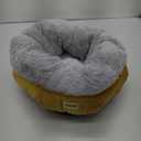 Cat Bed for Indoor Cats,Round Cat Bed for Small Pets,Washable Pet Bed with Non-Skid Bottom,Pet Bed for Puppy and Kitty,19 Inches, Yellow