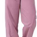 Women's Wide Leg Pants Y2K Trendy Elastic Waist Track Pants Baggy Tie Knot Trousers with Zipper Pockets Streetwear Casual (M)