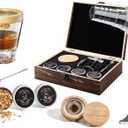 Whiskey Cocktail Kit with Torch-4 Flavors Wood Chips, Whiskey Cocktail, Stainless Steel Cutter- Bourbon Cocktail KIt, Bourbon Birthday Gift for Dad,Husband, Men (NO BUTANE)