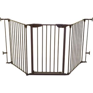 Dreambaby Newport Adapta Baby Gate - Use at Top or Bottom of Stairs - for Straight, Angled or Irregular Shaped Openings (Brown)
