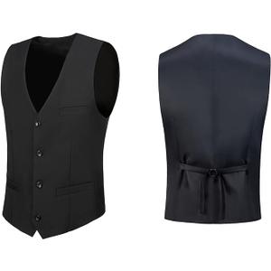 WOMS Mens 1 Pieces Suits Vest  Slim Fit Wedding Groomsmen Suit for Men Formal XS