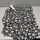 Women's Long Maxi Plus Size Skirt 2025 Trendy Flowy Elastic High Waist Casual Spring Swing A-line Floral Skirts Black Size 2XL