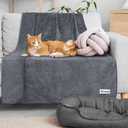 PetAmi Waterproof Dog Blanket, Leakproof XL Pet Blanket for Large Dogs, Furniture Sofa Couch Cover Protector, Fleece Cat Throw for Bed Crate Kennel, Reversible Washable Soft Plush, Twin 60x80 Gray