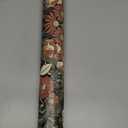 Vintage Wallpaper Peel and Stick Floral Wall Paper Removable Waterproof Green/Yellow/Black Contact Paper for Bedroom, Bathroom, Home Wall 17.3" x 393.7"