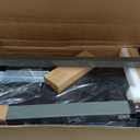 Vaunn Medical Pneumatic Adjustable Overbed Bedside Table with Wheels (Hospital and Home Use) (Black)