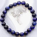 Jewelry Handmade Natural Gemstone Bracelet Navy Blue Tiger's Eye Round Beads 7.5" for Men,Women Stretch Healing Reiki Bangle | 8mm 