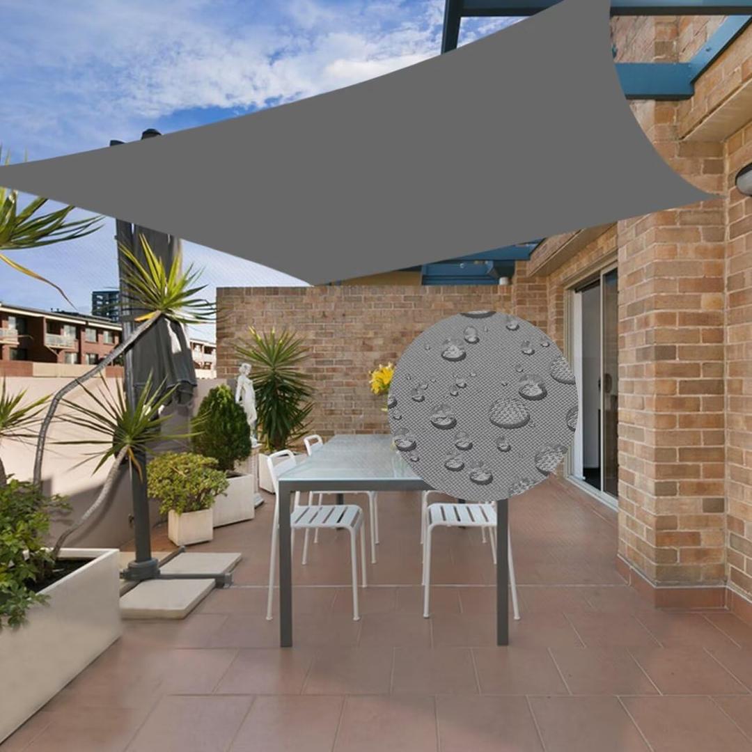 10' *10' Waterproof Sun Shade Sail Canopy Awning Shelter, 95% UV Block Water Resistant for Backyard Yard Deck Patio Garden Outdoor Activities and Facility (We Make Custom Size), Grey 