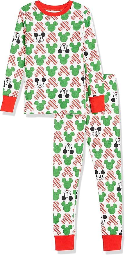 Amazon Essentials Boys Snug-Fit Cotton Pajama Sleepwear Sets (XX-Large, Mickey Holiday