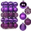 30PCS 2.36" Christmas Ball Ornaments Shatterproof Purple Christmas Tree Decorations Xmas Tree Balls Halloween Ornaments Dcor