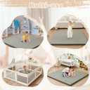 Waterproof Baby Play Mat for Floor Memory Foam 74 * 50 Cushion Playpen Playmat Tummy Time Crawling Mat Nursery Rug Thick Pad Create Soft & Safe Area for Infants,Toddler,Kids,Grey