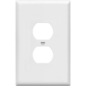 ENERLITES Duplex Receptacle Outlet Wall Plate, Jumbo Outlet Covers, Gloss Finish, Oversized 1-Gang 5.5" x 3.5", Polycarbonate Thermoplastic, 8821O-W, White