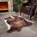 Easycozy Faux Cowhide Large Cow Print 3 x 4 Feet Thickened Elastic Rug for Bedroom, Living Room, Home Office, Western Decor (Black White)