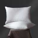 Goose Down Feather Pillow King Size Set of 2 Bed Pillows for Sleeping, Breathable 100% Down-Proof Cotton Cover, Soft Yet Fluffy for Back Stomach Side Sleeper Pillow Inserts(2 Pack,20X36Inches)