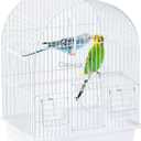 Small Bird Travel Cage - Lightweight Small Birds Starter Kit with Birdcages and Accessories Great for Parakeets Lovebirds Parrotlets Finches Canaries (White 11.8"L x 8.9"W x 15.3"H)