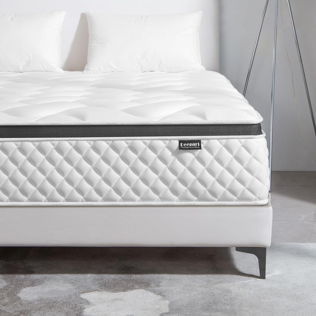 Queen Mattress, 12 Inch Queen Size Mattress in a Box,Memory Foam Hybrid Mattresses,with Individual Pocket Spring for Motion Isolation & Silent Sleep, Pressure Relief,Plush Firmness