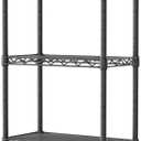 SINGAYE 5 Tier Shelf Wire Shelving Adjustable Storage Shelves Rack Standing Units for Kitchen Closet Laundry Bathroom Organizers Metal Pantry Narrow Mesh Gaps 10" D x 16" W x 55" H Black