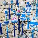 Winlyn 24 Sets Chinese New Year Decorations DIY Ming Vase Ornaments Craft Kits Blank Foam Vases with Blue and White Chinese Stickers for Kids Asian Classroom Activities Party Favors Gift Exchange