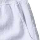 JOTOOK Mens Casual Shorts 5 Inch Lightweight Stretch Summer Shorts Elastic Waist Drawstring Vacation Beach Short Large White (White, L)