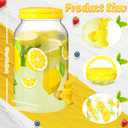 Havawish 2 Pcs 1 Gallon Plastic Beverage Dispenser with Spigot Clear Summer Kitchen Fridge Drink Dispenser for Parties Lemonade Juice Tea Beer Cold Water(Yellow, Circular Column) 